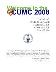 canadian undergraduate mathematics conference - CUMC