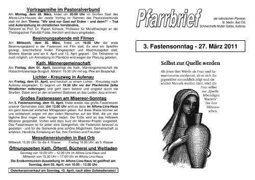 Pfarrbrief 11 - 27.03. - Pfarrgemeinde St. Martin, Bad Orb