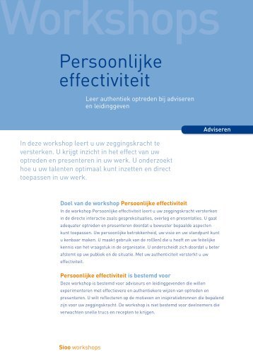 Bekijk hier de pdf over Persoonlijke Effectiviteit. - Sioo