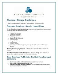 Chemical Storage Guidelines