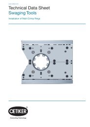 Technical Data Sheet Swaging Tools - Oetiker