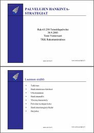 PALVELUJEN HANKINTA- STRATEGIAT - TKK