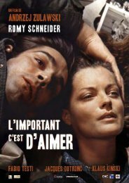 L'important c'est d'aimer - Dossier de presse - Tamasa distribution