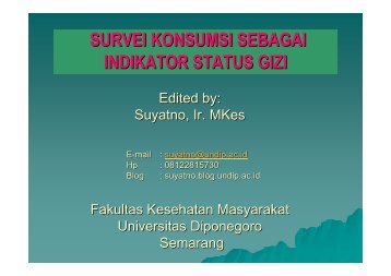 PSG Survei Konsumsi - Suyatno, Ir., MKes - Undip