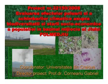 Evaluarea efectelor poluarii si a schimbarilor climatice asupra