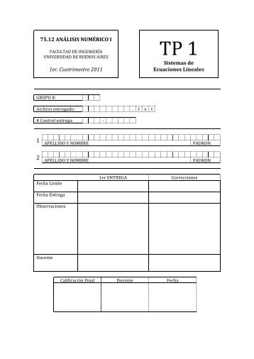 AnÃ¡lisis NumÃ©rico - TP1 - 1C2011 - Facultad de IngenierÃ­a ...