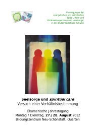 Seelsorge und spiritual care Versuch einer ... - Spitalseelsorge