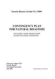 CONTINGENCY PLAN FOR NATURAL DISASTERS