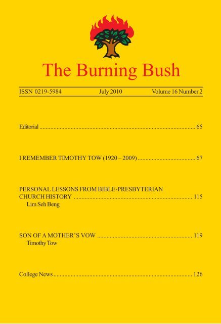 The Burning Bush - Far Eastern Bible College