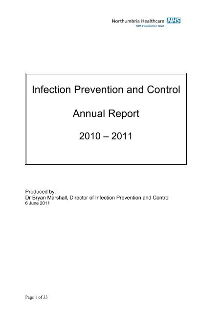 Infection Prevention and Control Annual Report - Northumbria NHS ...