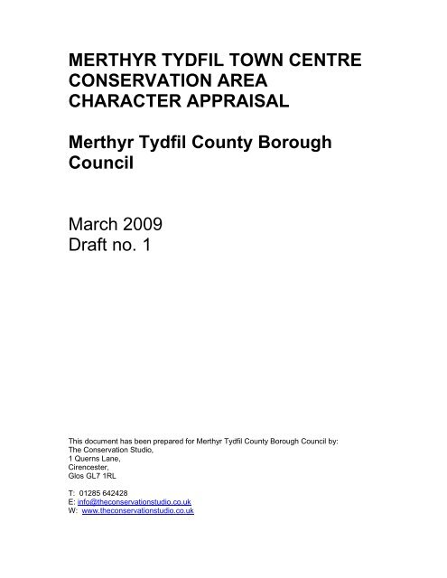 Conservation Area Character Appraisal - Merthyr Tydfil Town Centre ...