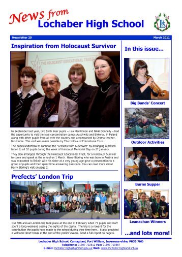 Newsletter 20 - March 2011 - Lochaber High School