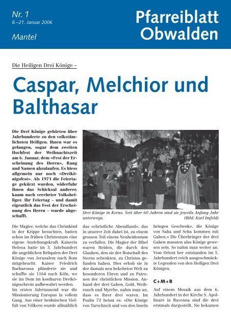 Pfarreiblatt 1 - Kirche Obwalden
