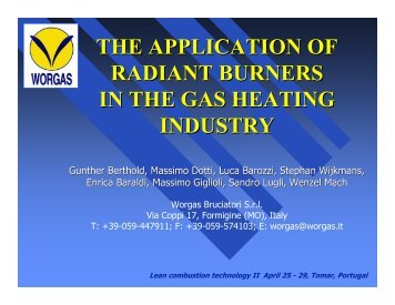 the application of radiant burners in the gas heating industry
