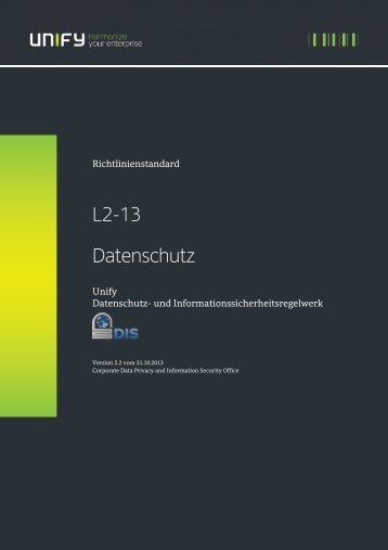 Richtlinie „Datenschutz“ - Unify