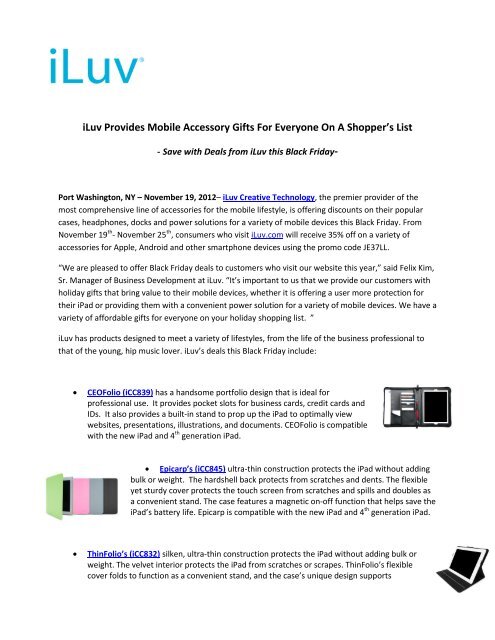 iLuv Provides Mobile Accessory Gifts For Everyone On A Shopper's ...