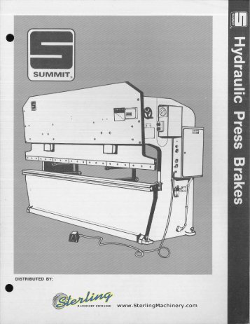 Summit Four Cylinder Hydraulic Press Brakes Brochure - Sterling ...