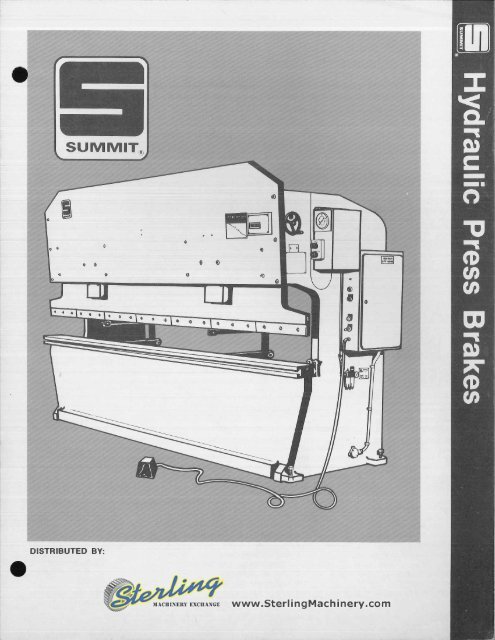 Summit Four Cylinder Hydraulic Press Brakes Brochure - Sterling ...