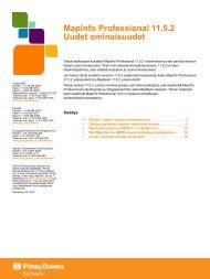 MapInfo Professional 11.5.2 Uudet ominaisuudet - Pitney Bowes ...