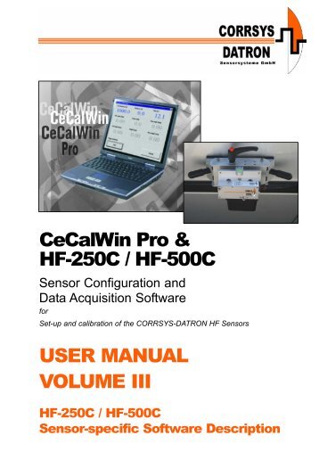 CeCalWin Pro & HF-250C / HF-500C USER ... - Corrsys Datron