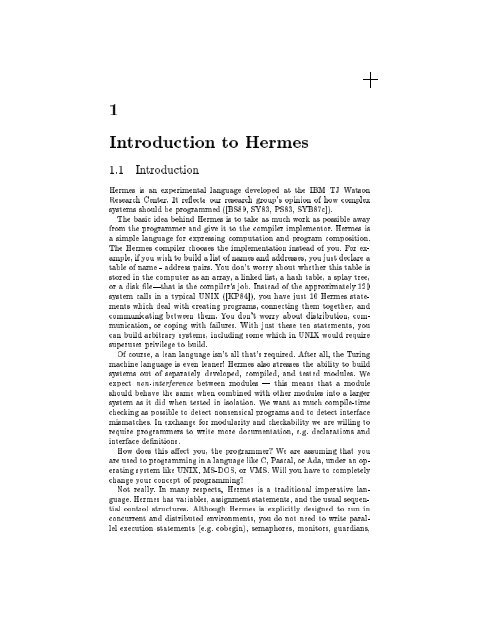 Hermes: A Tutorial and Reference Manual - Researcher - IBM