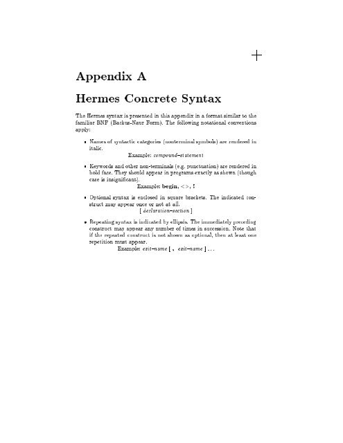 Hermes: A Tutorial and Reference Manual - Researcher - IBM