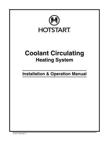 Circulating Heating System - Coolant Only Manual - Hotstart