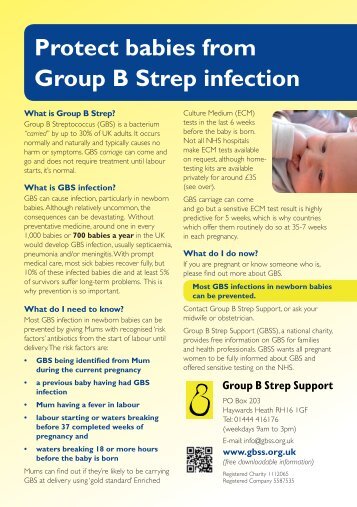 Protect babies from Group B Strep infection - Group B Strep Support