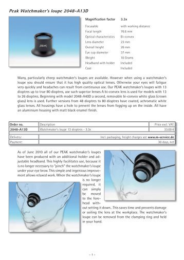 Peak Watchmaker's loupe 2048-A13D