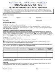 2013-2014 UNUSUAL ENROLLMENT HISTORY VERIFICATION