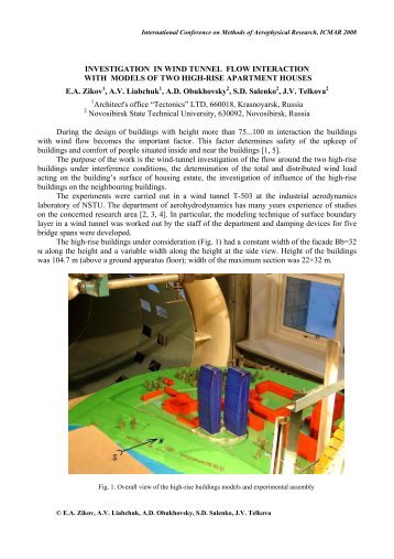 INVESTIGATION IN WIND TUNNEL FLOW INTERACTION WITH ...