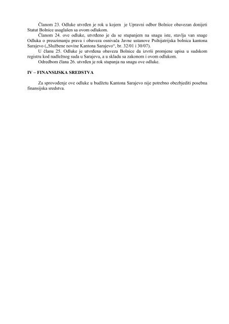 Odluka Pshihijatrija.pdf - SkupÅ¡tina Kantona Sarajevo - Vlada ...