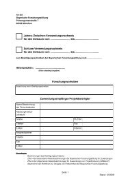 Firmen Verwendungsnachweis - Bayerische Forschungsstiftung