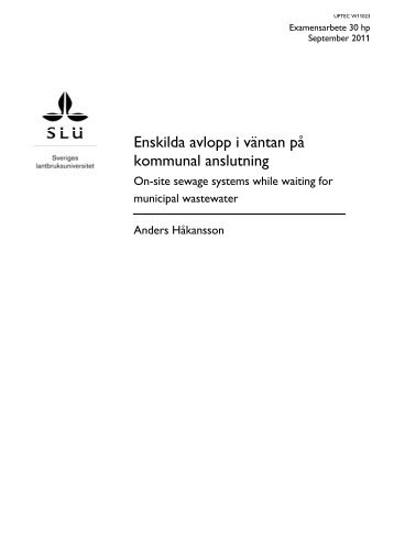 Enskilda avlopp i vÃ¤ntan pÃ¥ kommunal anslutning - Urban Water