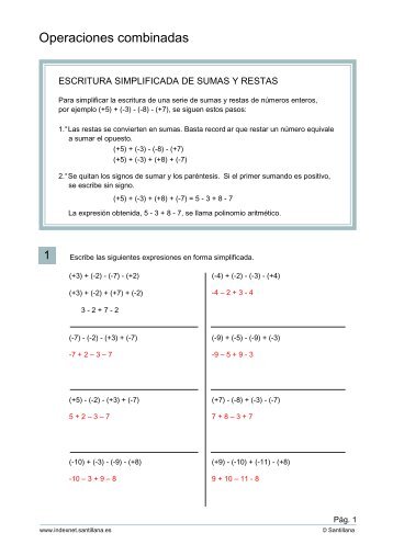 Operaciones combinadas - XELU.NET