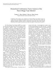 Hierarchical Confirmatory Factor Analysis of the Myers-Briggs Type ...