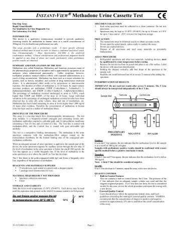 INSTANT-VIEW® Methadone Urine Cassette Test - MD Doctors Direct