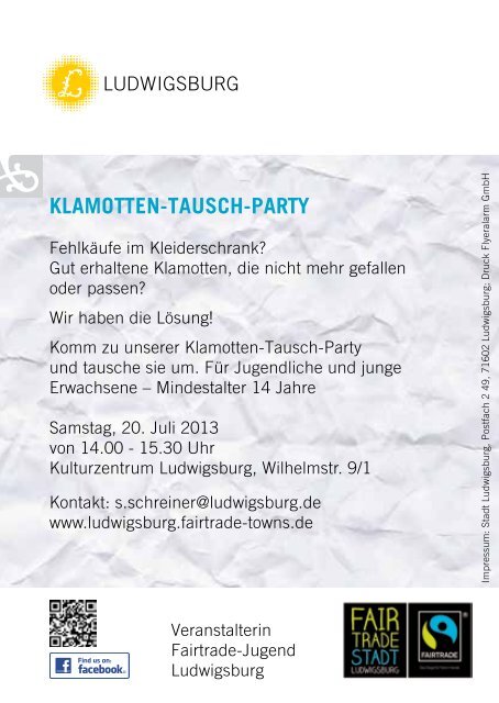 KLAMOTTEN- TAUSCH- PARTY - Stadt Ludwigsburg