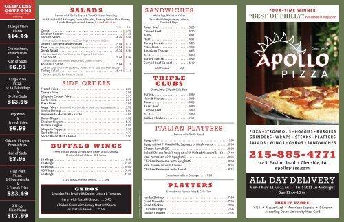 buffalo wings Apollo Pizza