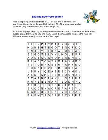 Printable spelling bee certificate - Spelling Words Well