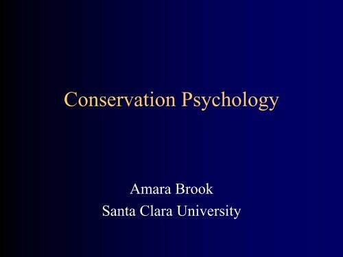 Identity and Environmental Behavior - Webpages at SCU - Santa ...