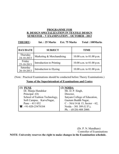 Textile Design Sem V Sndt Women S University