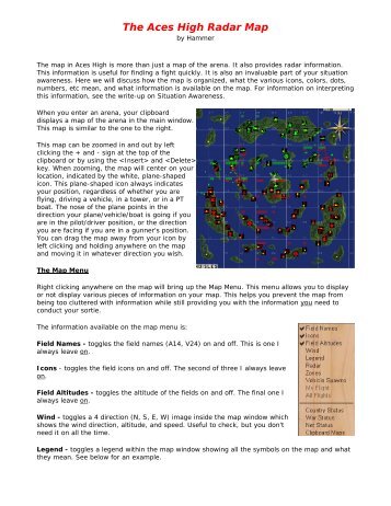 The Aces High Radar Map - Aces High Trainer Corps