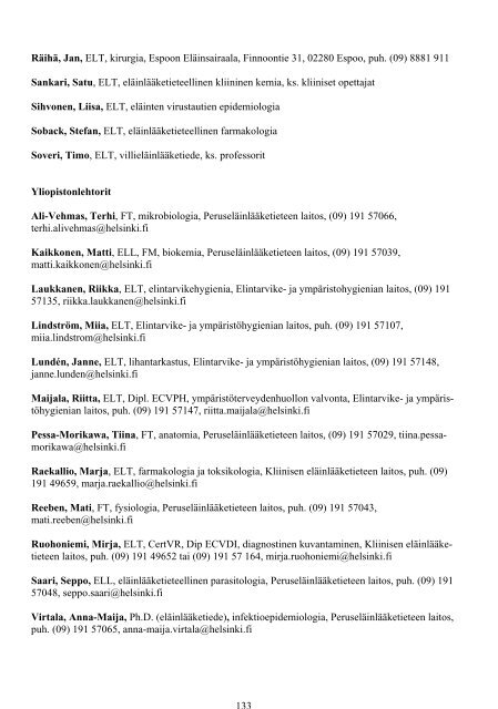 Opinto-opas 2005-2006 - ElÃ¤inlÃ¤Ã¤ketieteellinen tiedekunta - Helsinki.fi