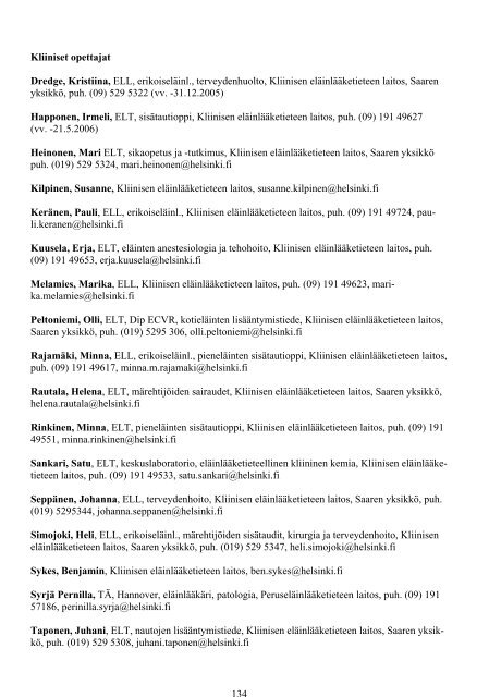 Opinto-opas 2005-2006 - ElÃ¤inlÃ¤Ã¤ketieteellinen tiedekunta - Helsinki.fi