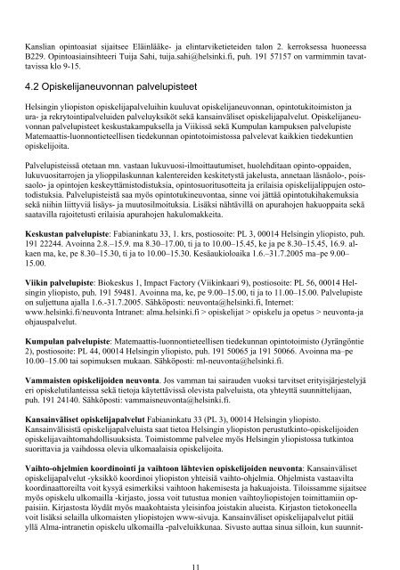 Opinto-opas 2005-2006 - ElÃ¤inlÃ¤Ã¤ketieteellinen tiedekunta - Helsinki.fi