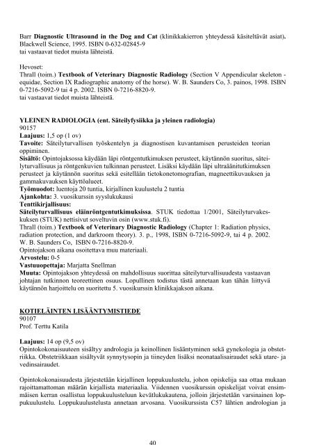 Opinto-opas 2005-2006 - ElÃ¤inlÃ¤Ã¤ketieteellinen tiedekunta - Helsinki.fi