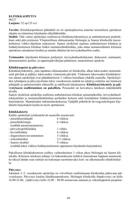 Opinto-opas 2005-2006 - ElÃ¤inlÃ¤Ã¤ketieteellinen tiedekunta - Helsinki.fi