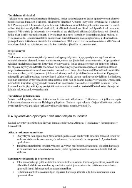 Opinto-opas 2005-2006 - ElÃ¤inlÃ¤Ã¤ketieteellinen tiedekunta - Helsinki.fi