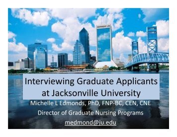 Interviewing Graduate Applicants at Jacksonville University - AACN